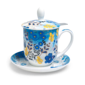 Porcelain cup with strainer and saucer 0.35l