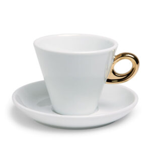 Brazil porcelain white coffee cup and saucer