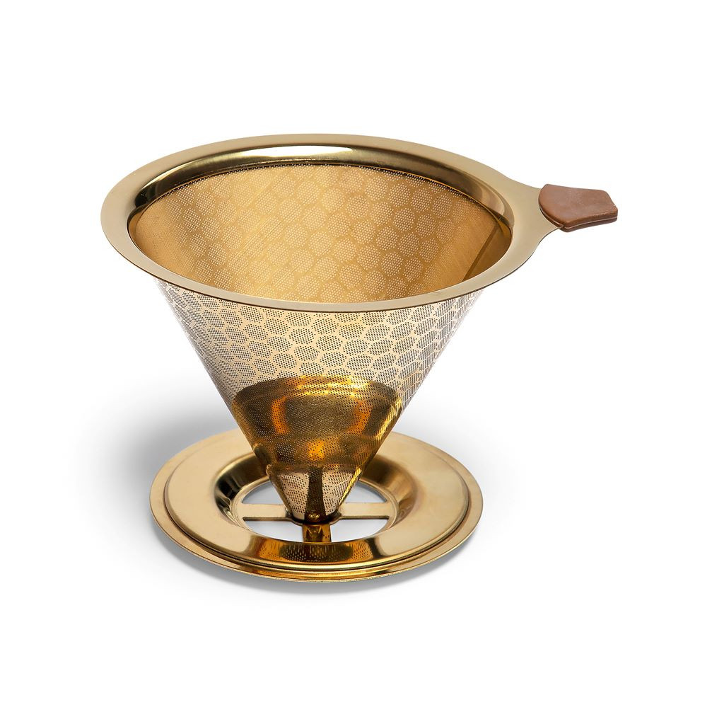Gold coffee strainer