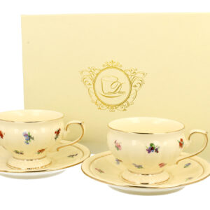Ecru England porcelain cups and saucers – 2/1