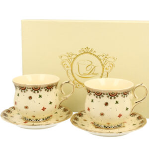 Espresso cups and saucers porcelain Ecru Casablanca