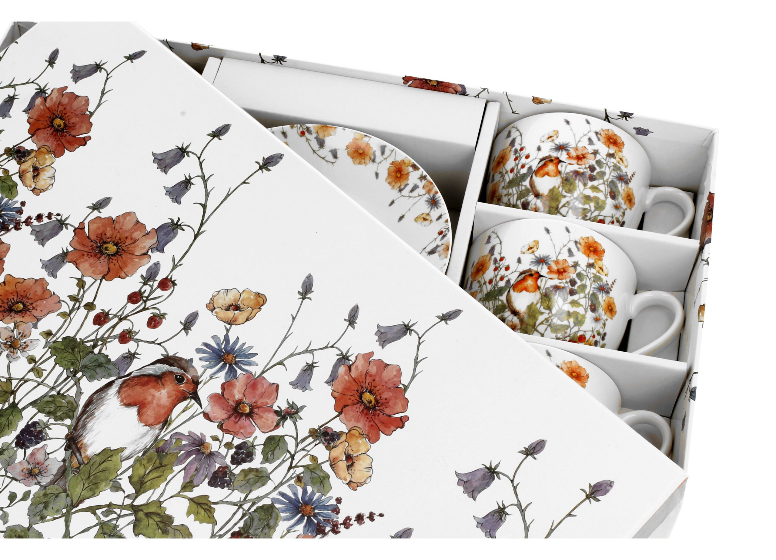 Set of cups and saucers Wild bird porcelain 0.28l Set of cups and saucers Wild bird porcelain 0.28l