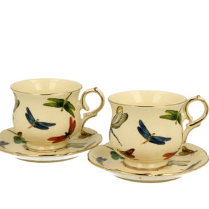 Espresso cup and saucer 2/1 Ecru Dragonsfiles porcelain