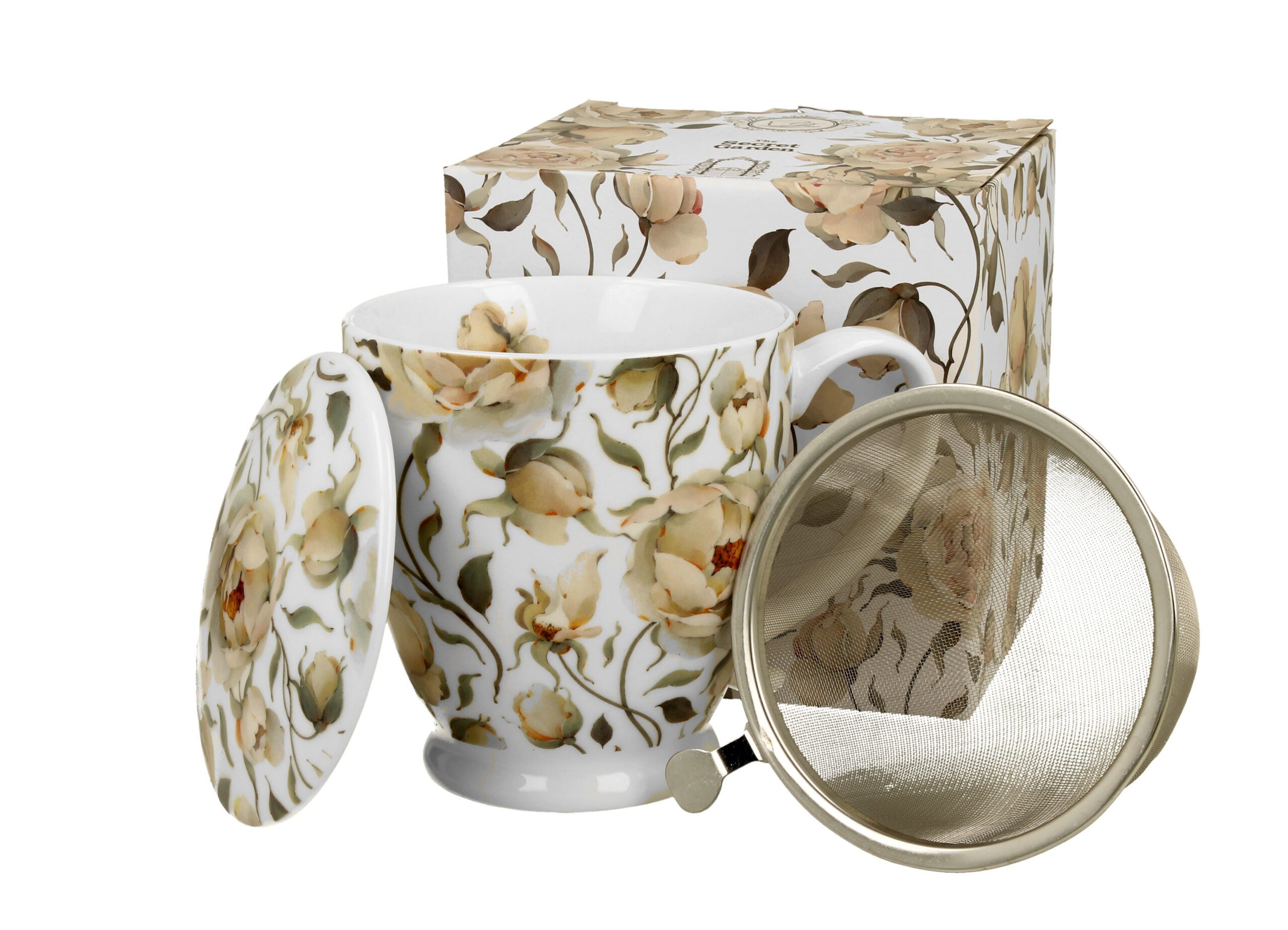 Mug with strainer porcelain English roses 0.51l Mug with strainer porcelain English roses 0.51l