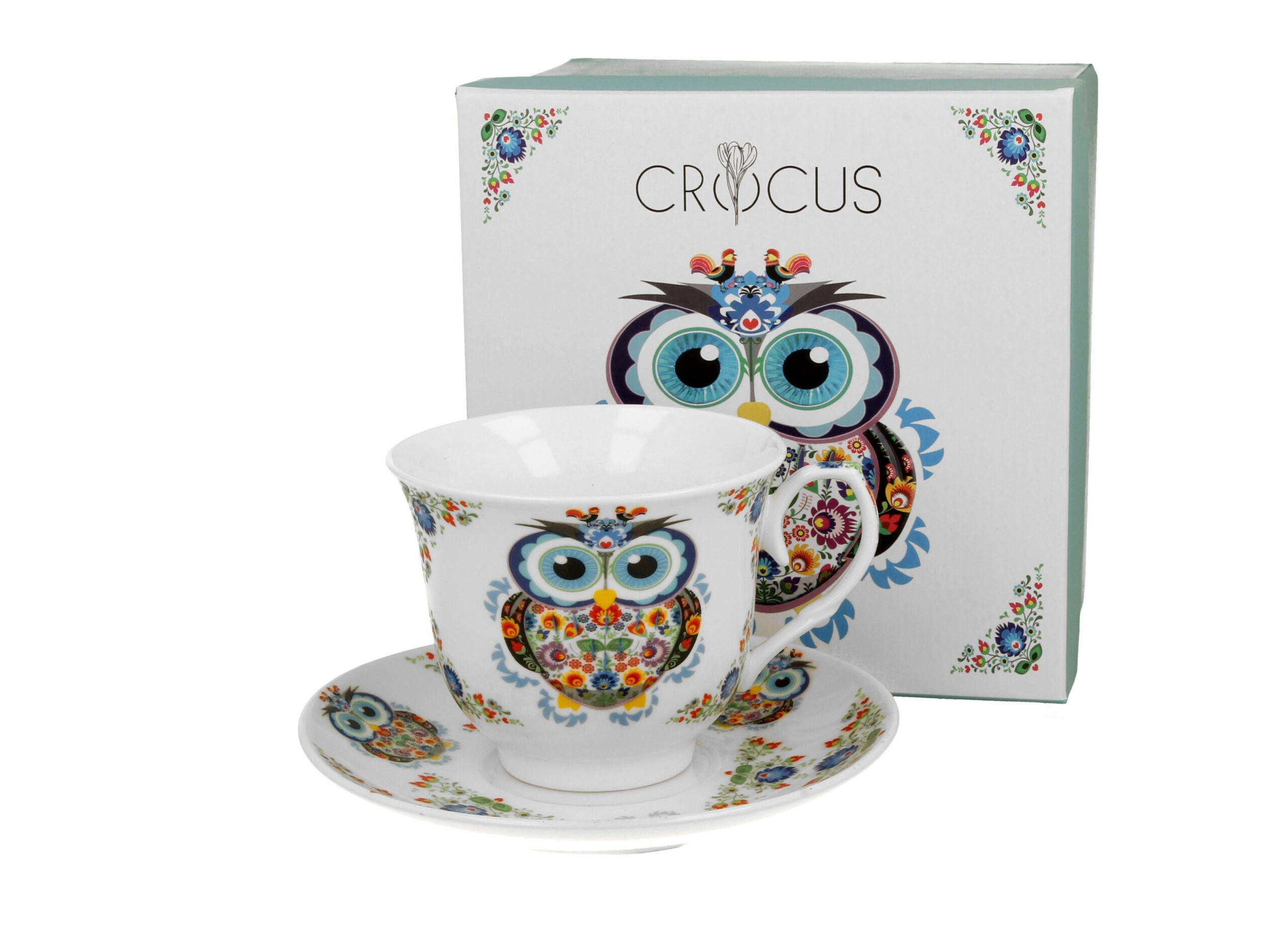 Ethno Owl porcelain cup and saucer Ethno Owl porcelain cup and saucer