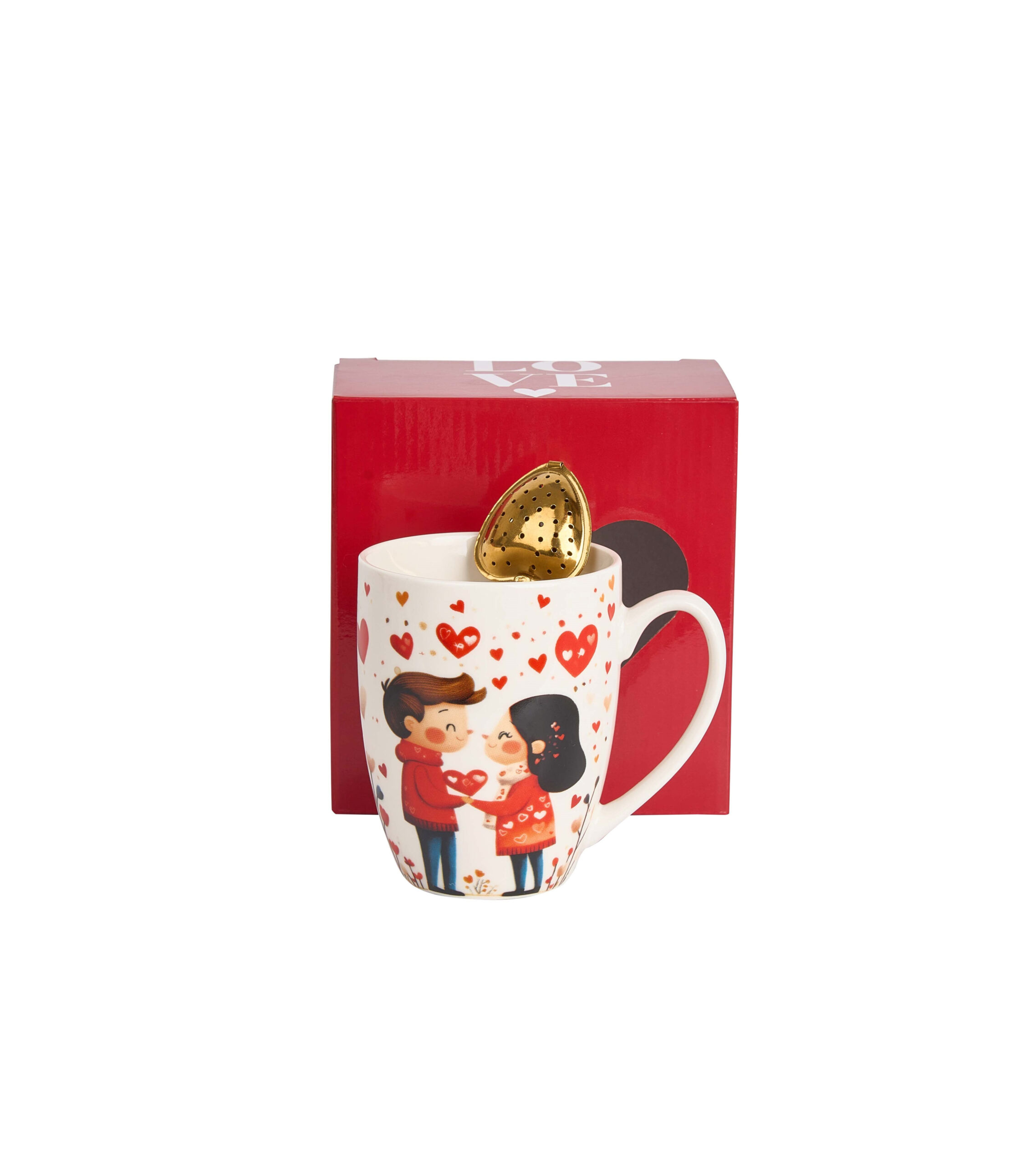 Cup porcelain Couple 360ml with strainer heart Cup porcelain Couple 360ml with strainer heart