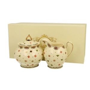 Sugar bowl and mug Ecru porcelain Casablanca