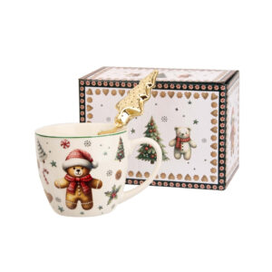 PORCELAIN MUG WITH STRAINER 0.46L – CHRISTMAS CUTIES TONGS