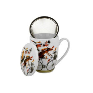 Mug with strainer Dog World Bike porcelain 360ml