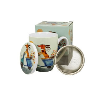 Mug with strainer Dog World Scooter porcelain 360ml