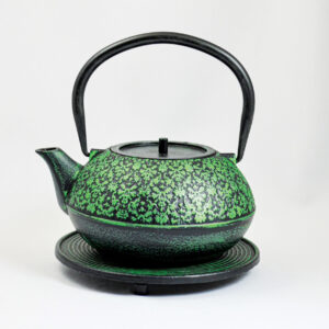 Mari cast iron teapot black green 1.2l